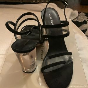 Marc Fisher black, and the acrylic heel black heel 4 inches size 9